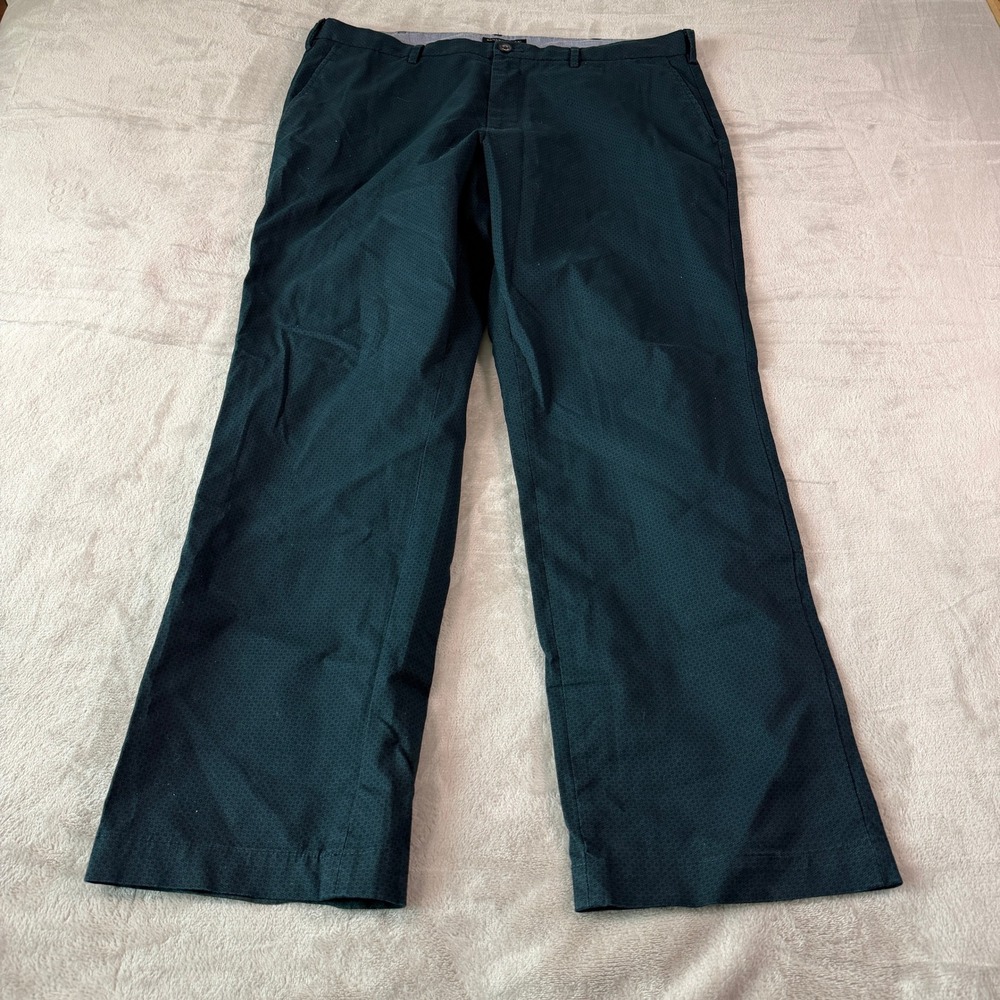 Banana Republic Aiden Chino Mens 38x32 Dark Teal Green Micro Pattern Slim Pants